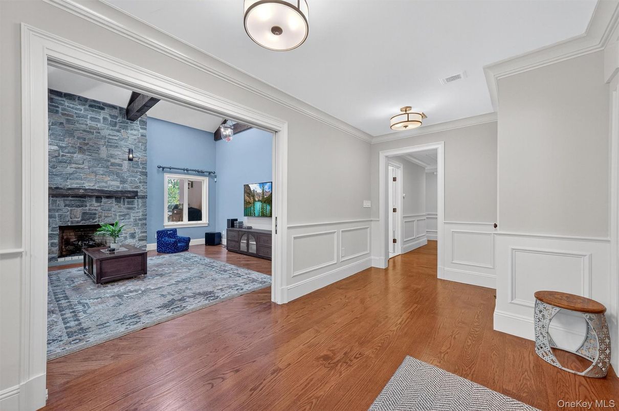 Fireplace, Interior, Stone Walls, Wood Texture Flooring