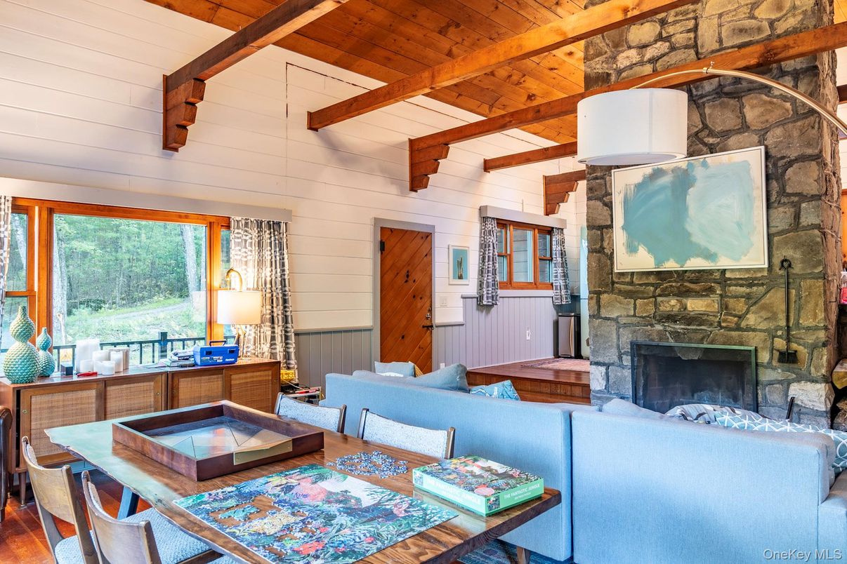 Fireplace, Interior, Living room, Stone Walls, Wooden Beams, Wooden Ceilings