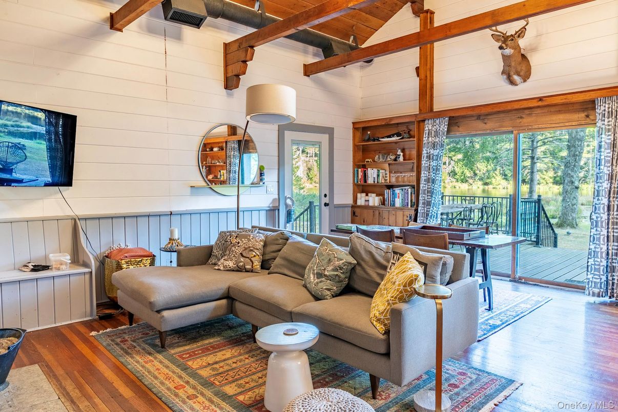 Dining room, Interior, Living room, Wooden Beams, Wood Texture Flooring
