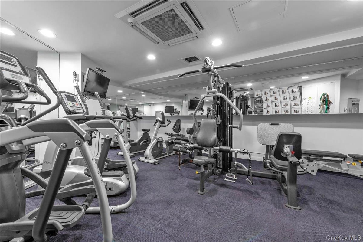Fitness Equipment, Gym, Interior, Recessed Lighting
