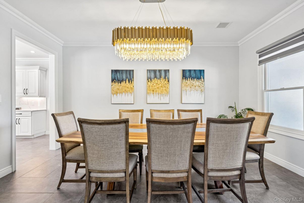 Chandelier, Dining room, Interior, Recessed Lighting