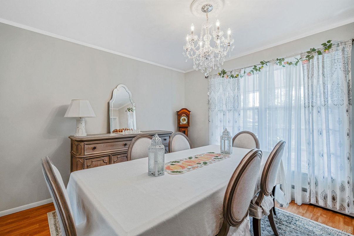 Chandelier, Dining room, Interior, Wood Texture Flooring