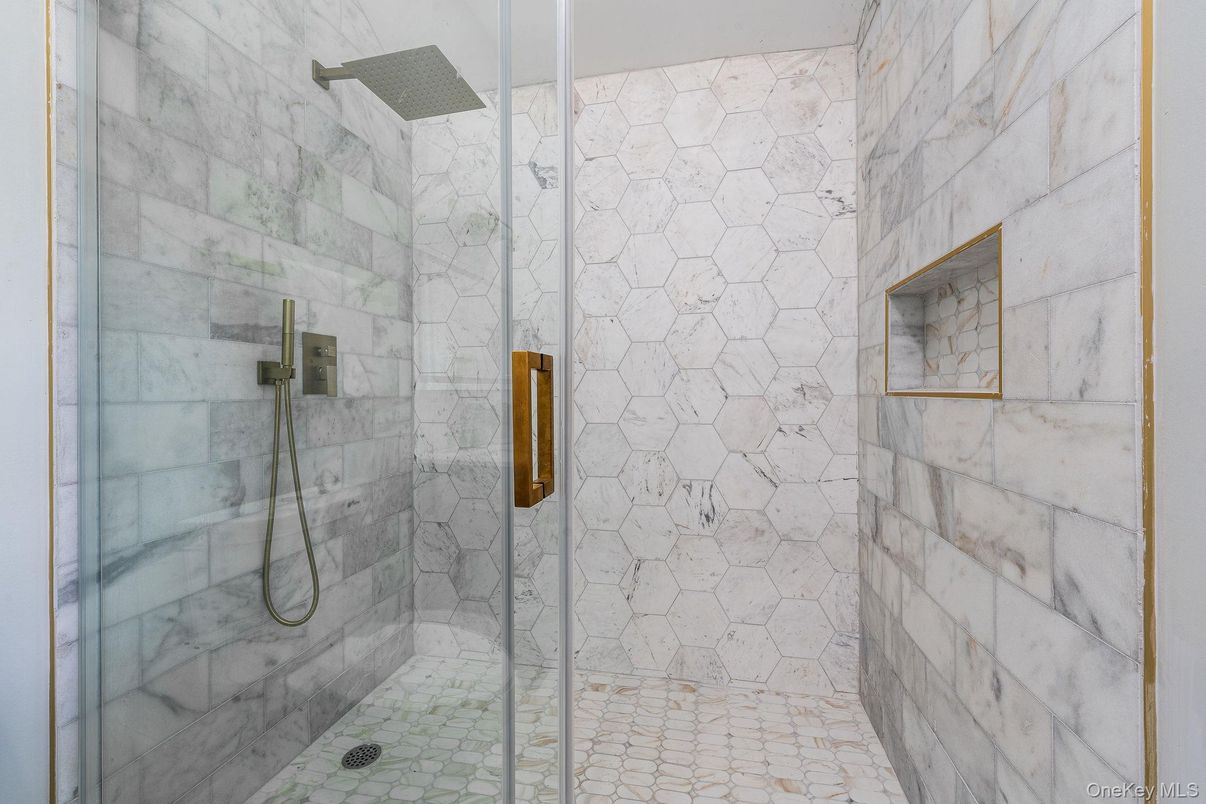 Bathroom, Glass Shower, Interior, Marble Walls