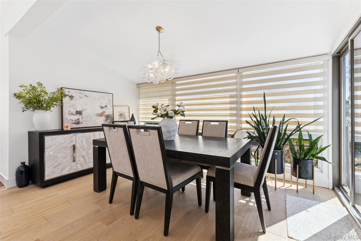 Chandelier, Dining room, Interior, Pendant Lights, Wood Texture Flooring