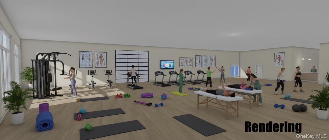 Fitness Equipment, Interior, Wood Texture Flooring