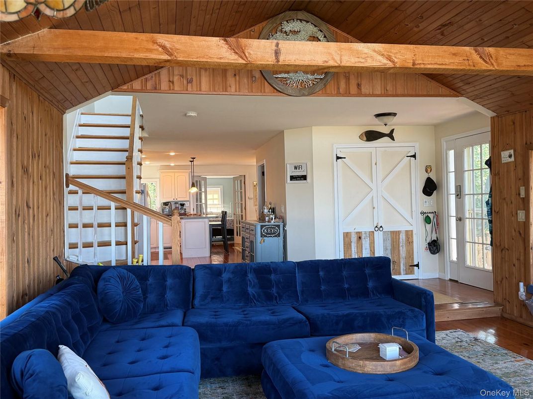 Interior, Kitchen, Living room, Pendant Lights, Recessed Lighting, Wooden Beams, Wooden Ceilings, Wood Texture Flooring, Wooden Walls