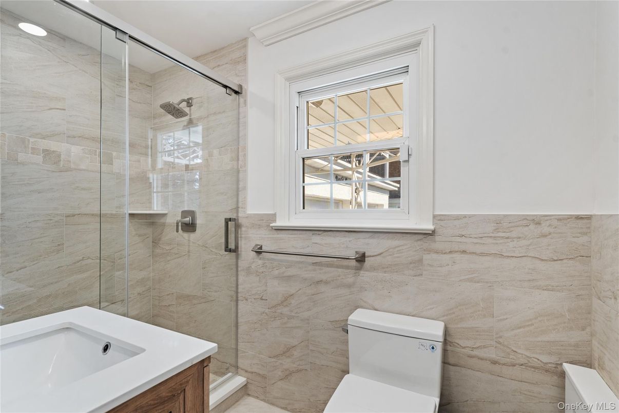 Bathroom, Glass Shower, Interior, Marble Walls