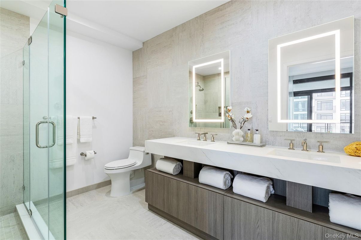 Bathroom, Dual Sink Vanities, Glass Shower, Interior