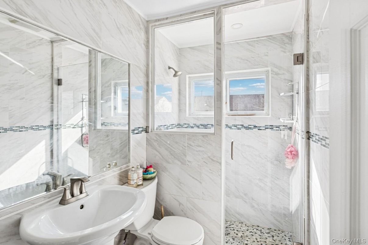 Bathroom, Glass Shower, Interior, Marble Walls