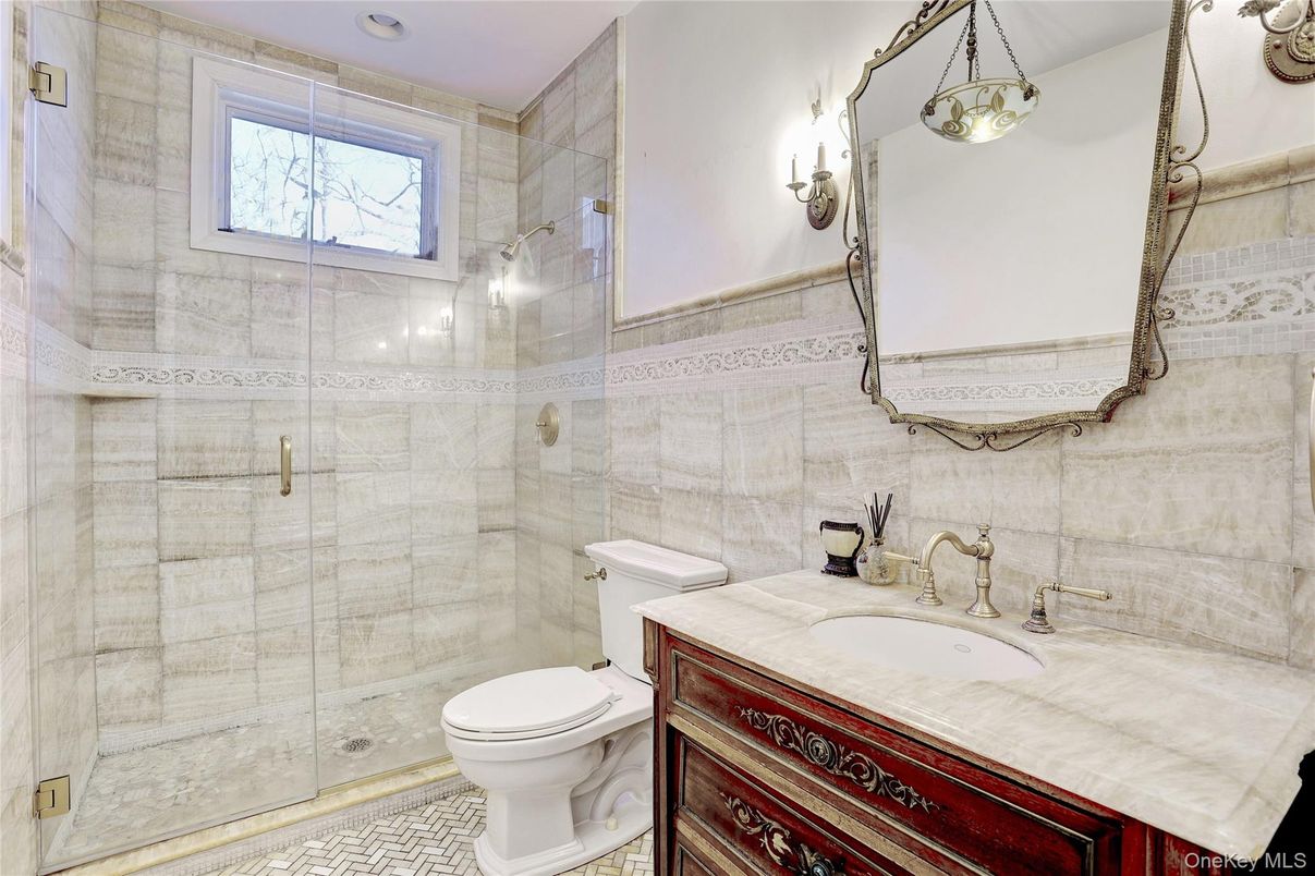 Bathroom, Glass Shower, Interior, Tile Countertops