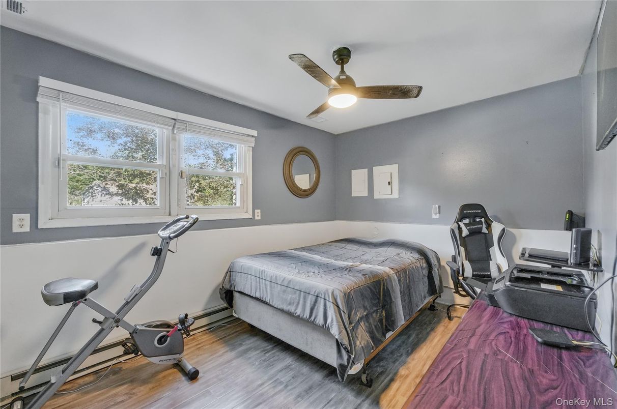 Bedroom, Fitness Equipment, Home Office, Interior, Wood Texture Flooring