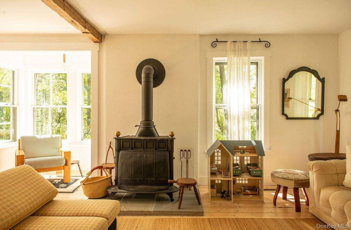 Fireplace, Interior, Wooden Beams, Wood Texture Flooring