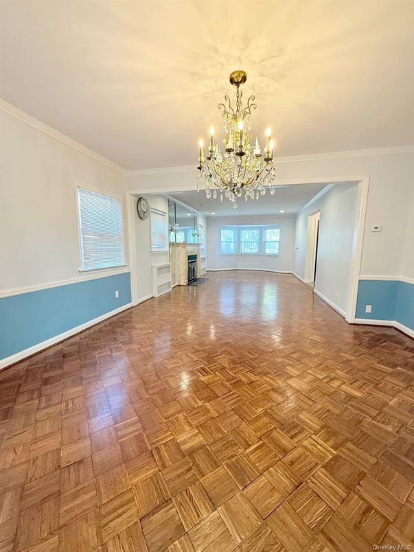 Chandelier, Empty room, Interior, Wood Texture Flooring
