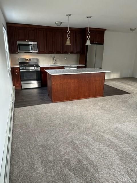 Interior, Kitchen, Pendant Lights, Stainless Steel Appliances, Wood Texture Flooring