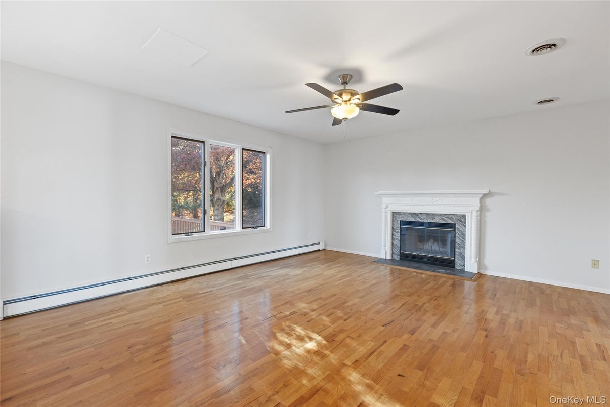 Empty room, Fireplace, Interior, Wood Texture Flooring