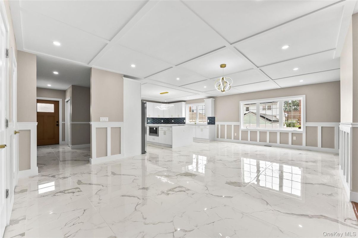 Empty room, Interior, Kitchen, Marble, Recessed Lighting