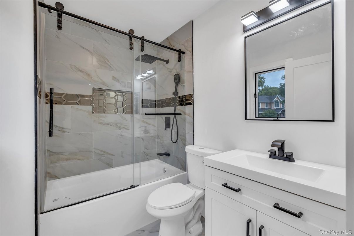 Bathroom, Glass Shower, Interior, Marble Walls