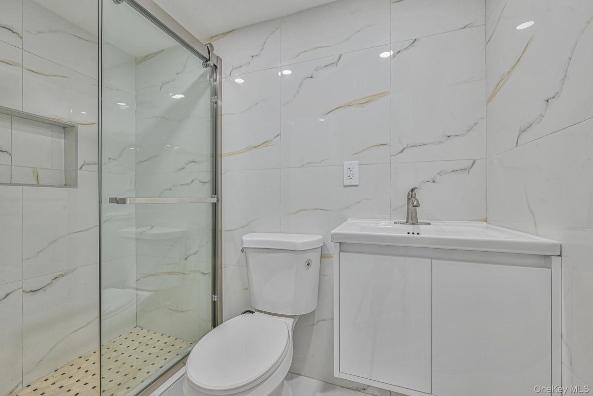 Bathroom, Glass Shower, Interior, Marble Walls