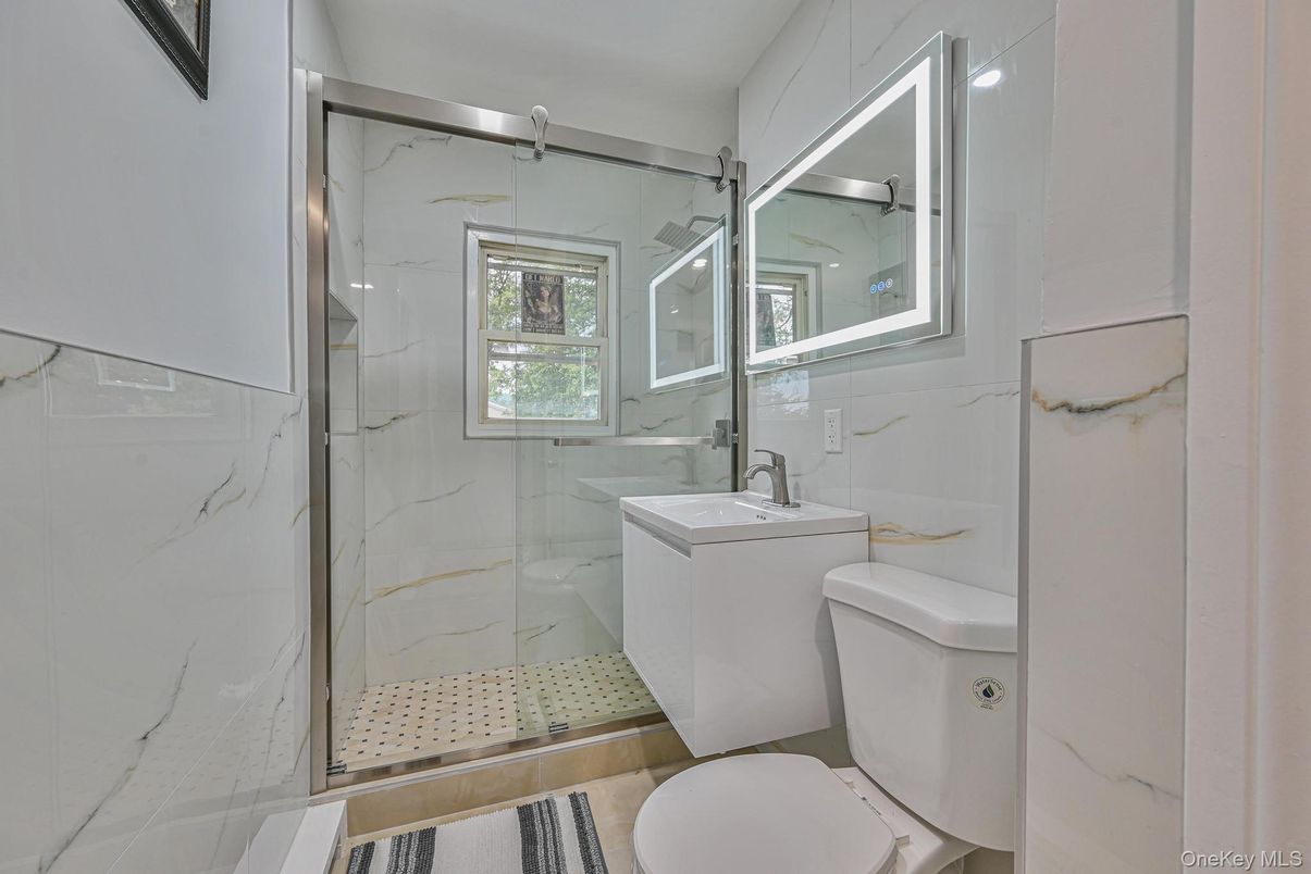 Bathroom, Glass Shower, Interior, Marble Walls