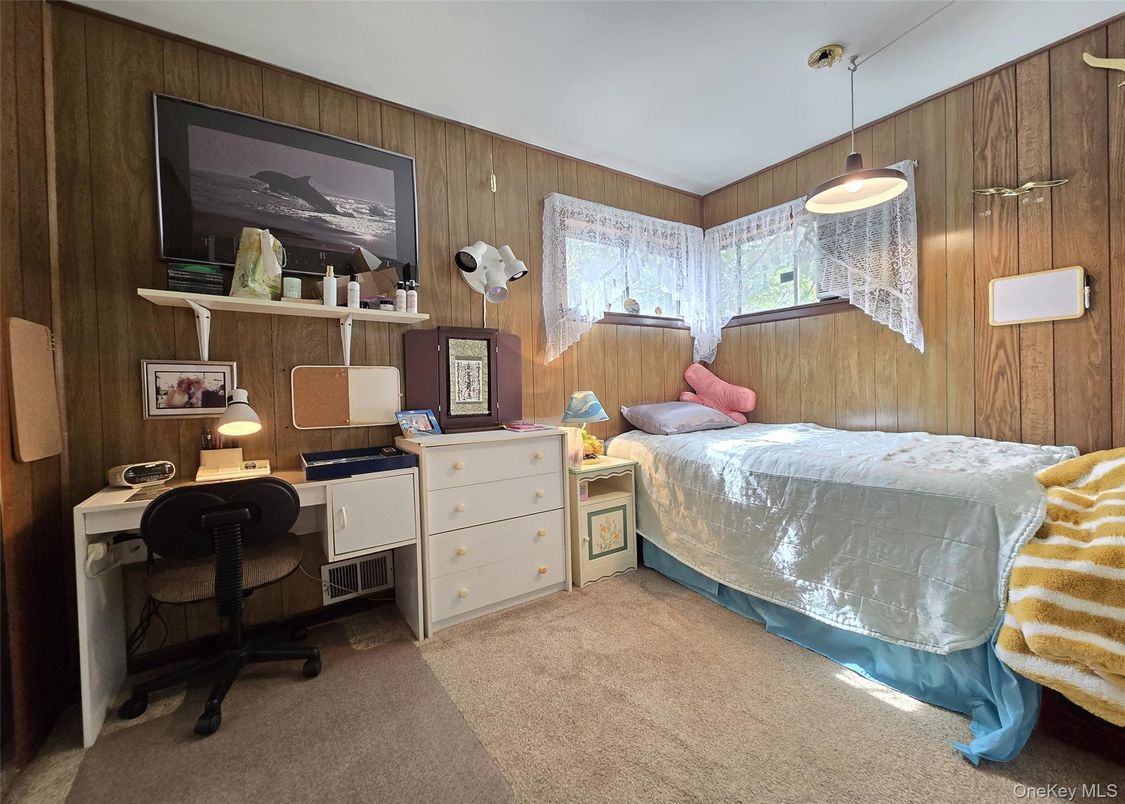 Bedroom, Home Office, Interior, Pendant Lights, Wooden Walls
