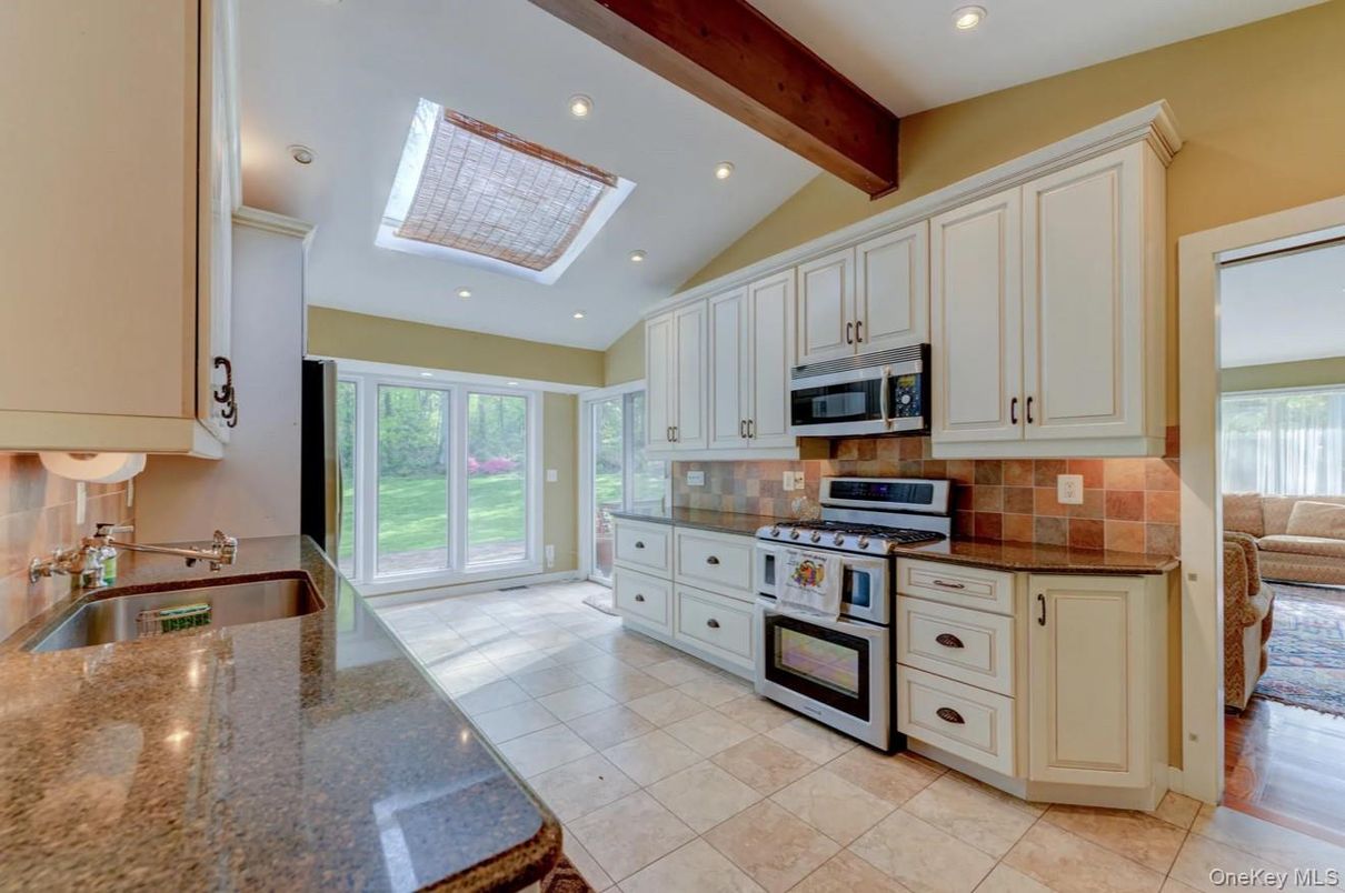 Interior, Kitchen, Recessed Lighting, Wooden Beams