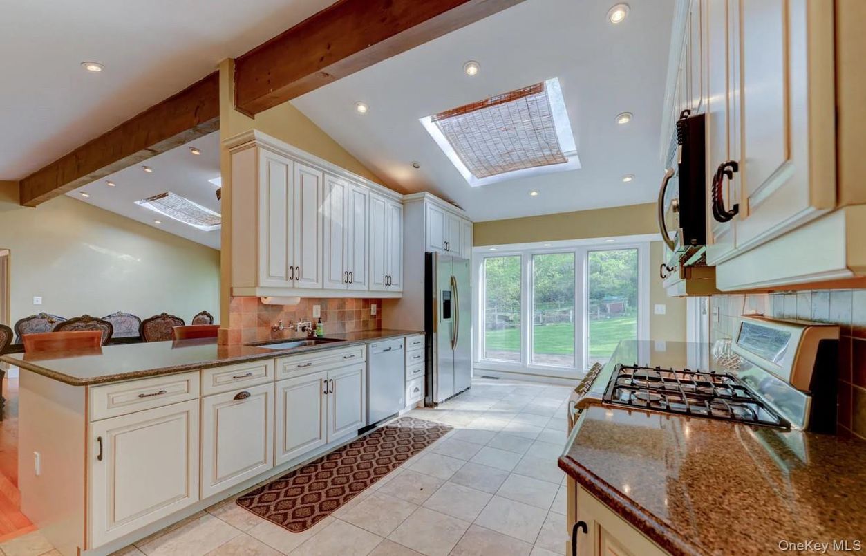 Interior, Kitchen, Recessed Lighting, Wooden Beams