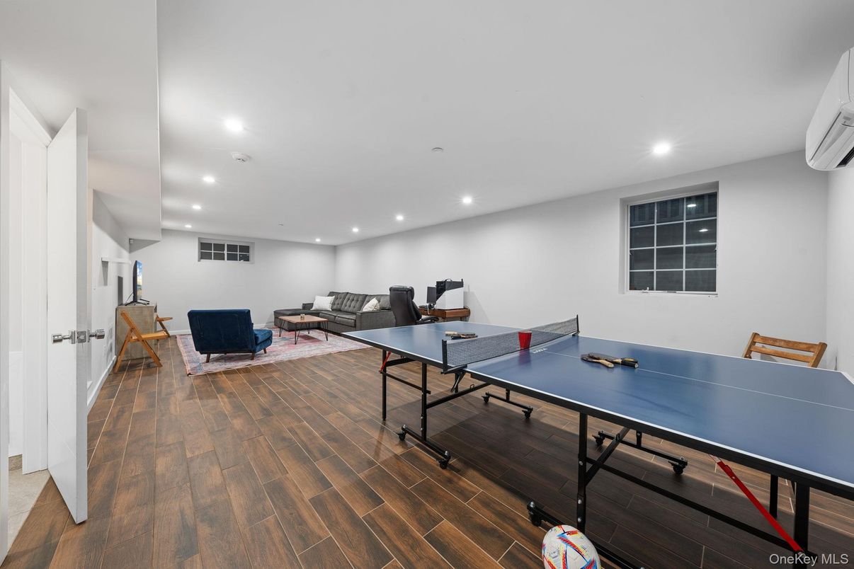 Game Room, Interior, Recessed Lighting, Wood Texture Flooring