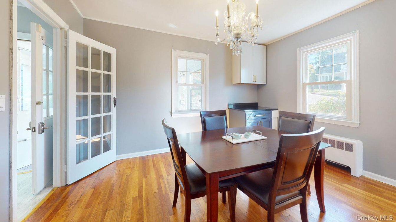 Chandelier, Dining room, Interior, Wood Texture Flooring