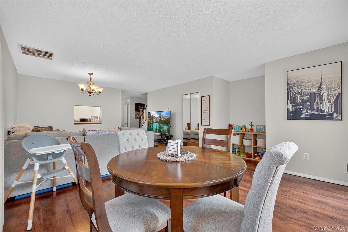 Chandelier, Dining room, Interior, Wood Texture Flooring