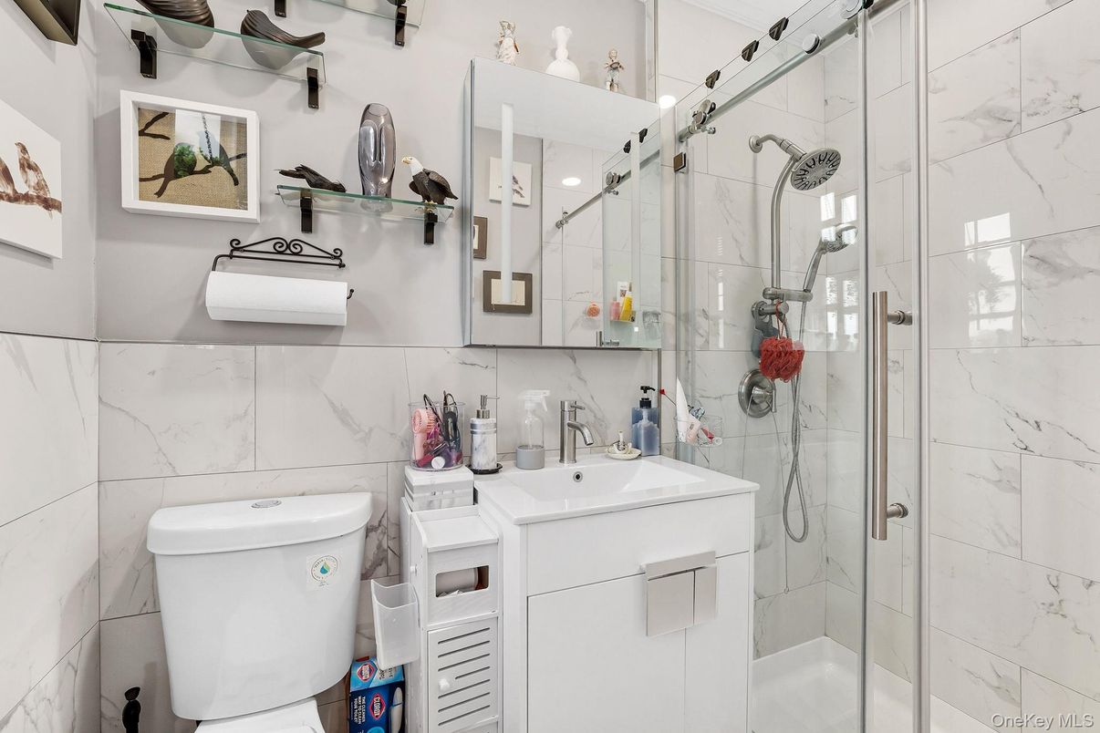 Bathroom, Glass Shower, Interior, Marble Walls