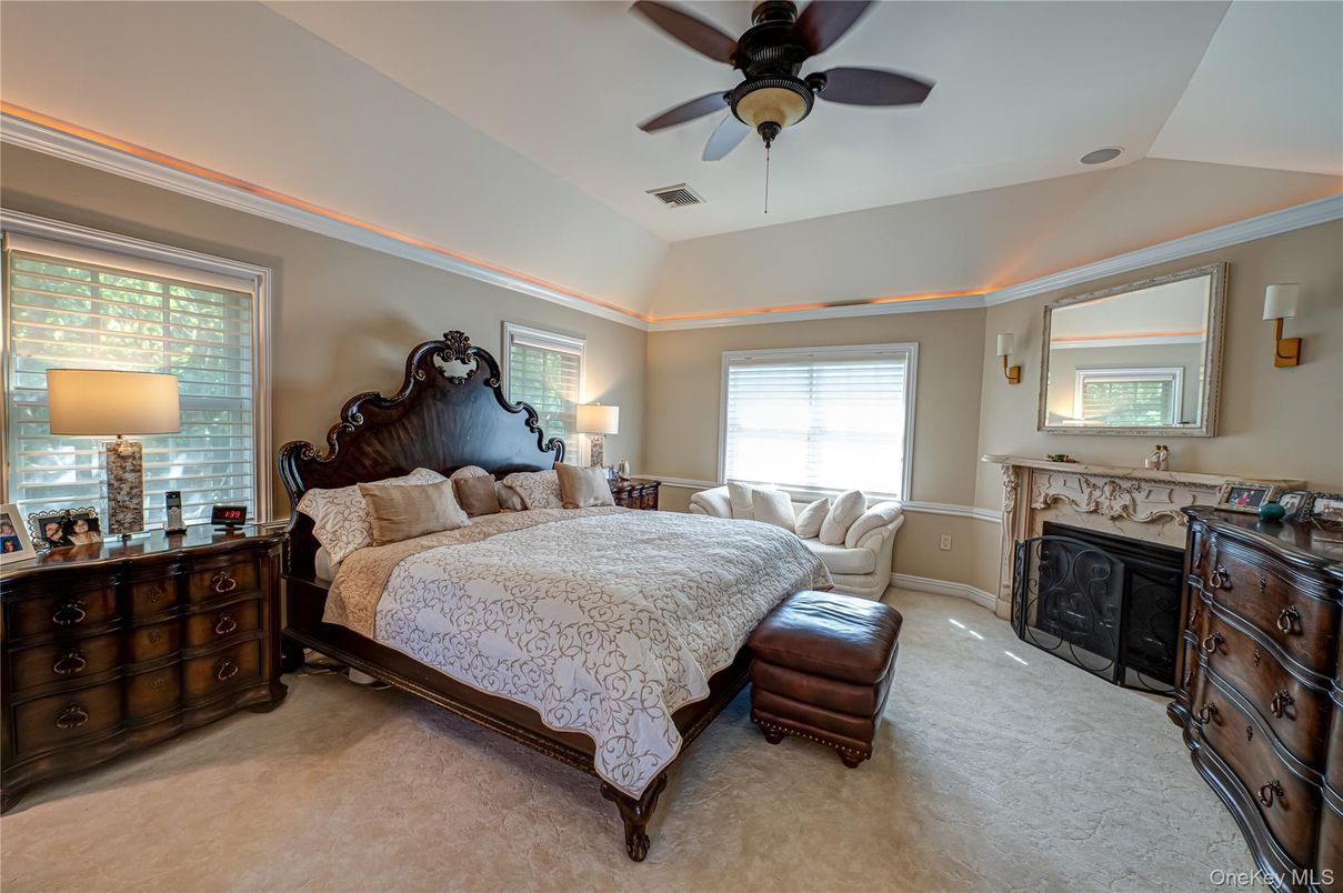 Bedroom, Fireplace, Interior