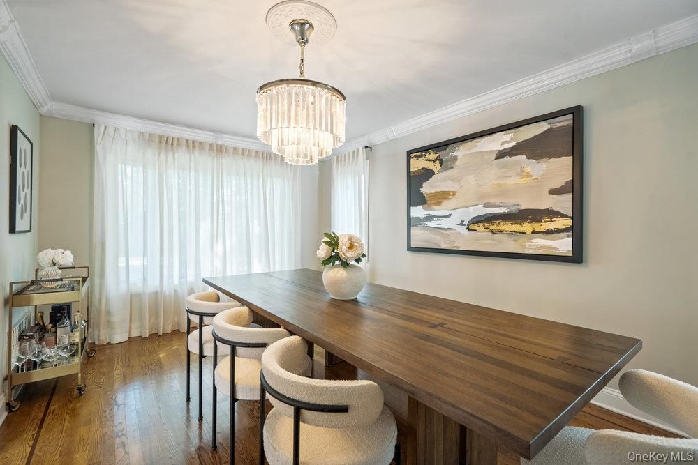 Chandelier, Dining room, Interior, Wood Texture Flooring