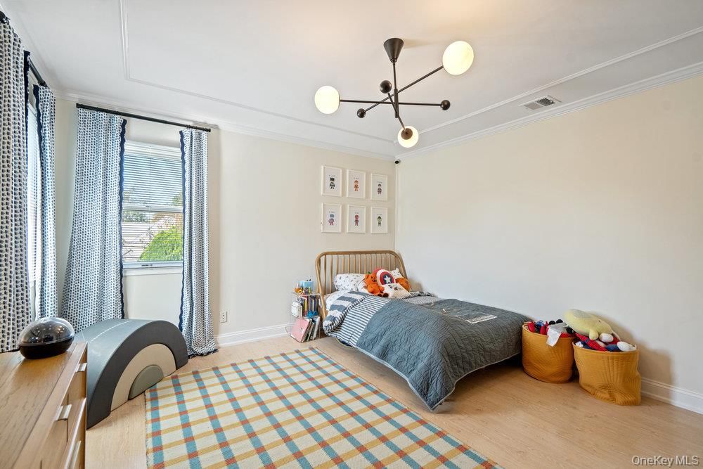 Bedroom, Interior, Pendant Lights, Wood Texture Flooring