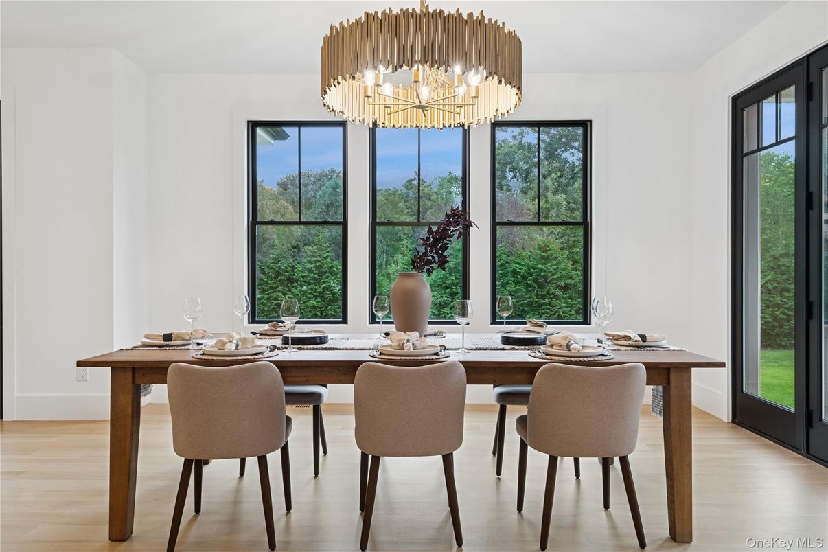 Chandelier, Home Office, Interior, Wood Texture Flooring