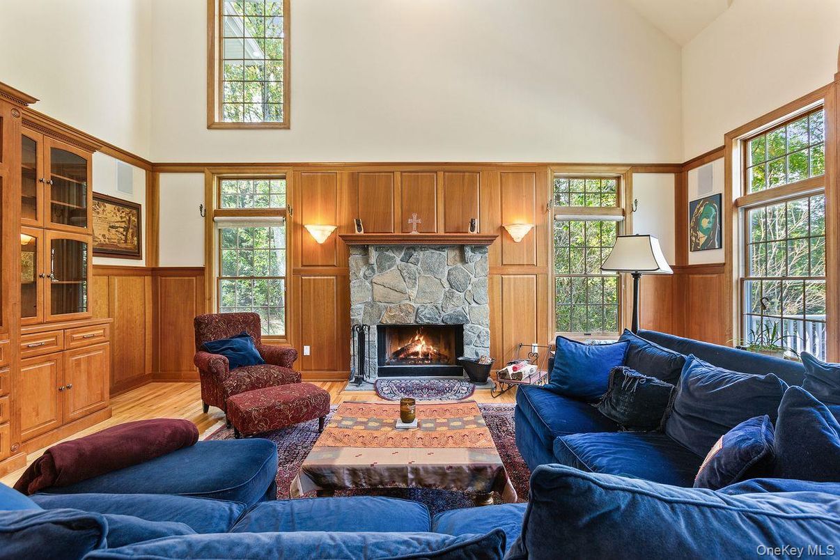Fireplace, Interior, Living room, Wood Texture Flooring, Wooden Walls