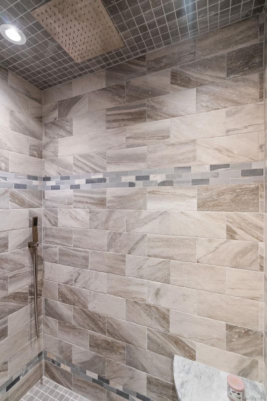 Bathroom, Interior, Recessed Lighting, Stone Walls