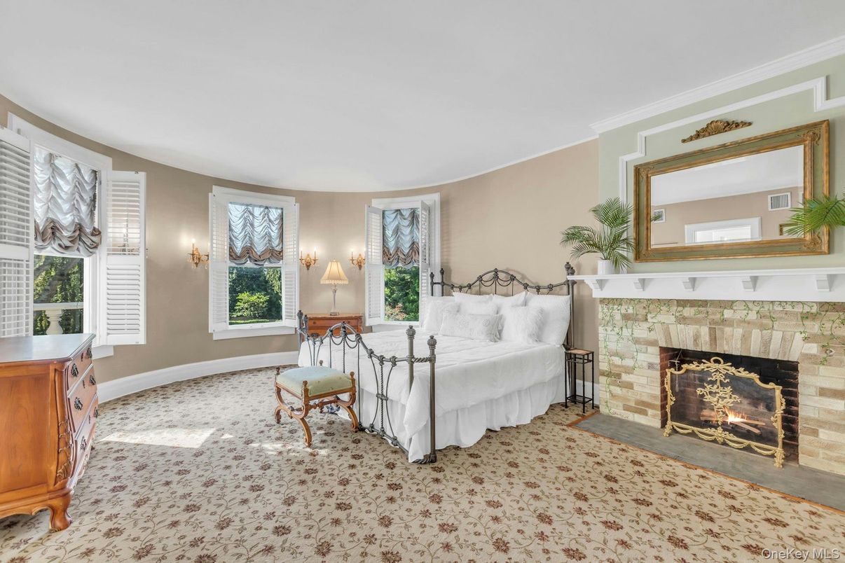 Bedroom, Fireplace, Interior