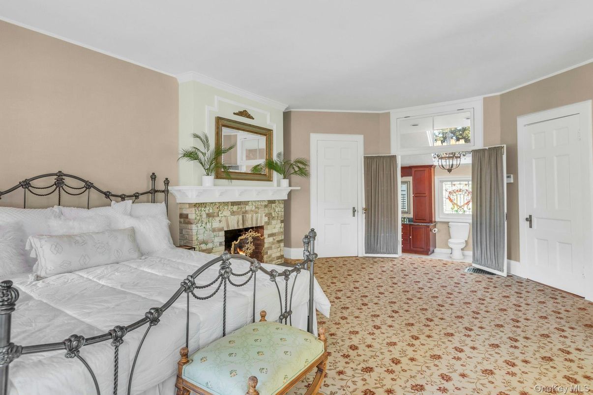 Bedroom, Fireplace, Interior