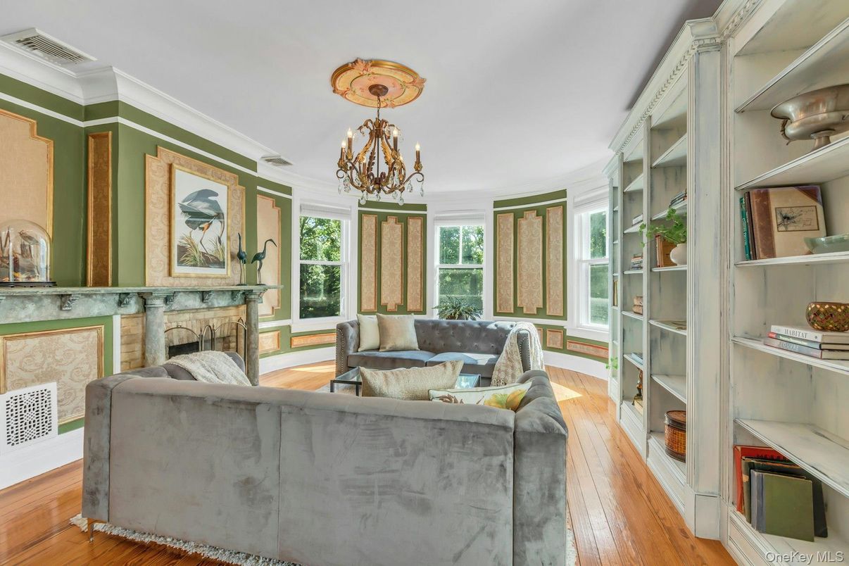 Chandelier, Fireplace, Interior, Living room, Wood Texture Flooring