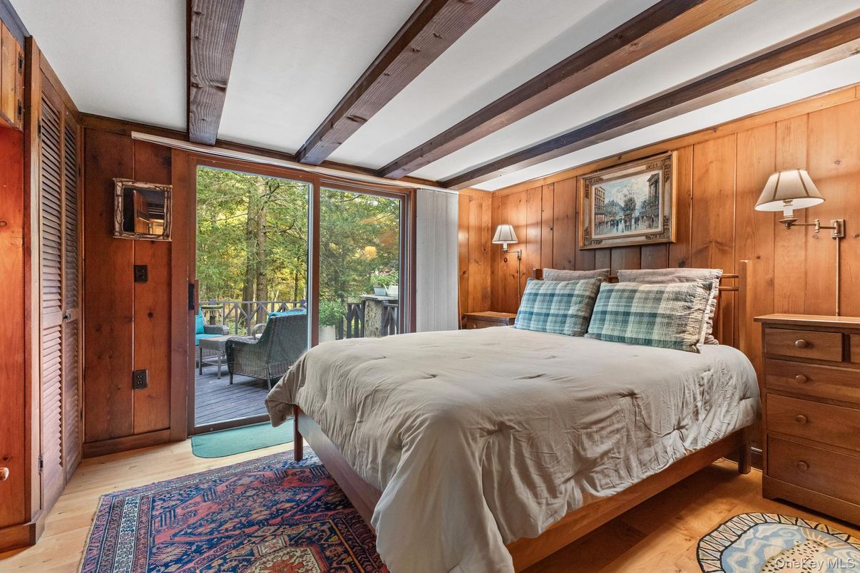 Bedroom, Interior, Wooden Beams, Wood Texture Flooring, Wooden Walls