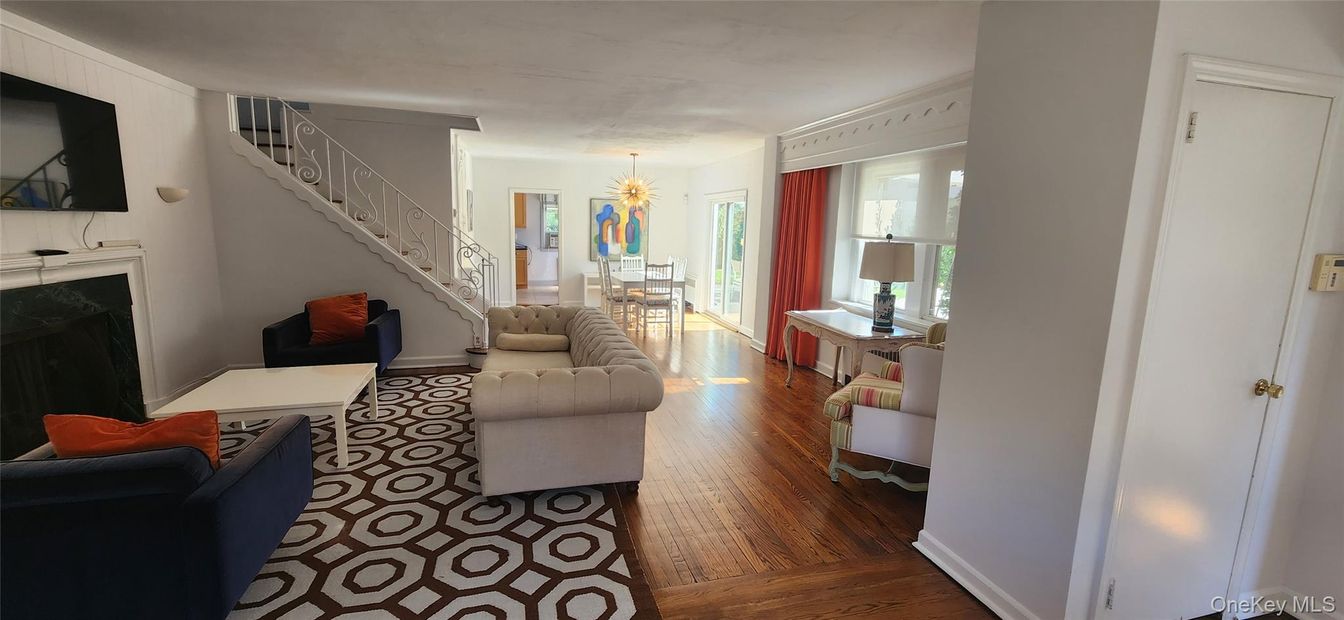 Chandelier, Dining room, Fireplace, Interior, Living room, Wood Texture Flooring