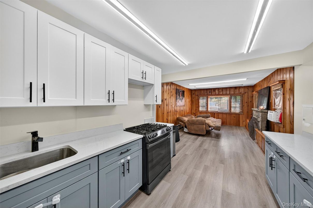 Interior, Kitchen, Living room, Wood Texture Flooring, Wooden Walls