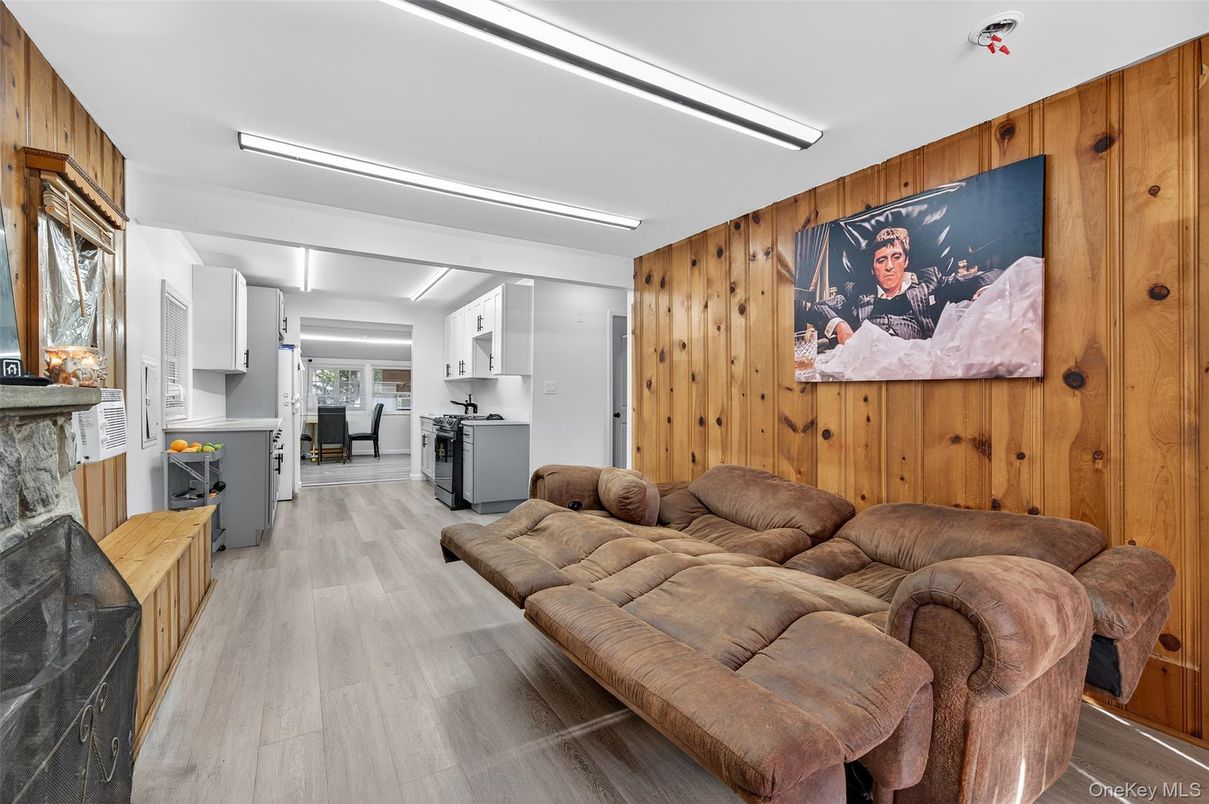 Interior, Kitchen, Living room, Wood Texture Flooring, Wooden Walls