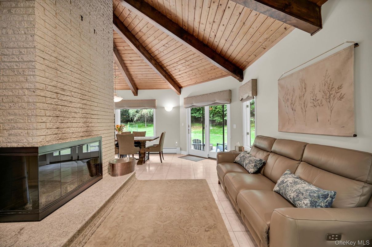 Dining room, Fireplace, Interior, Living room, Stone Walls, Wooden Beams, Wooden Ceilings