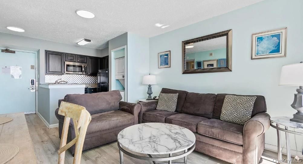 Interior, Kitchen, Living room, Recessed Lighting, Stainless Steel Appliances, Wood Texture Flooring