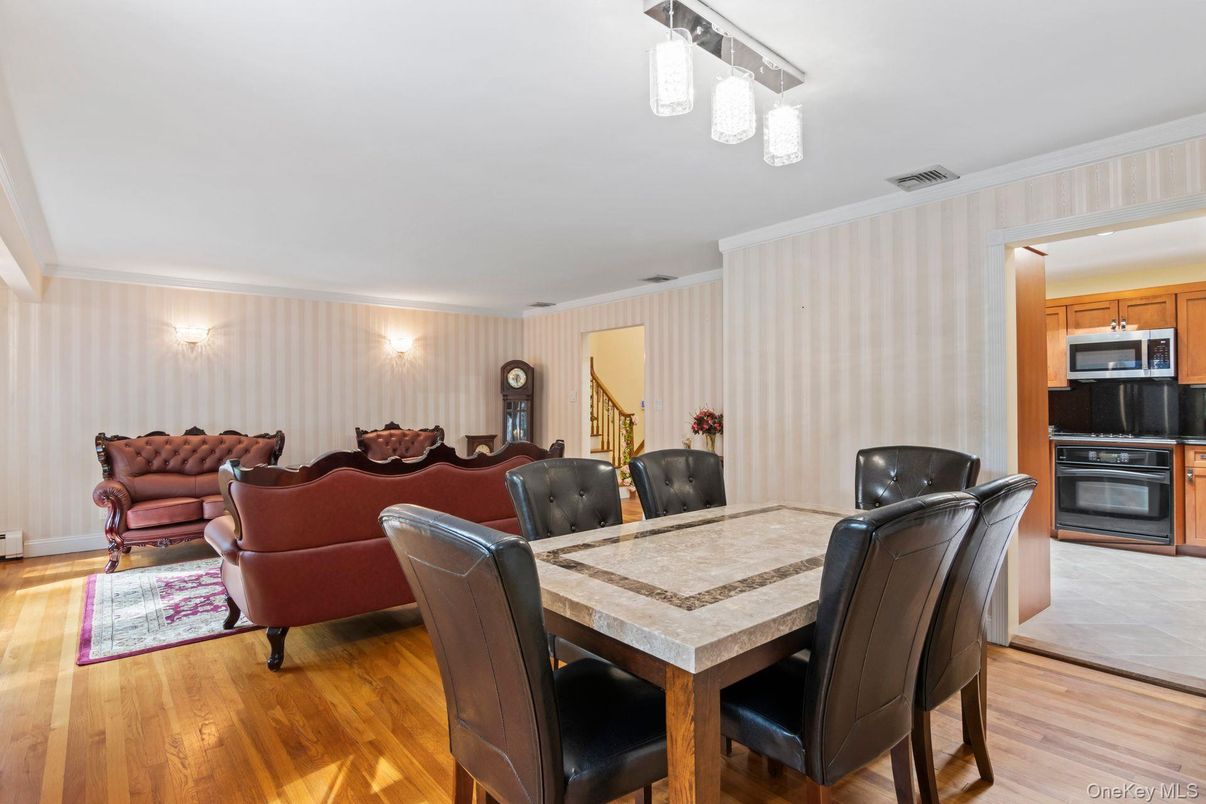 Dining room, Interior, Kitchen, Living room, Wood Texture Flooring