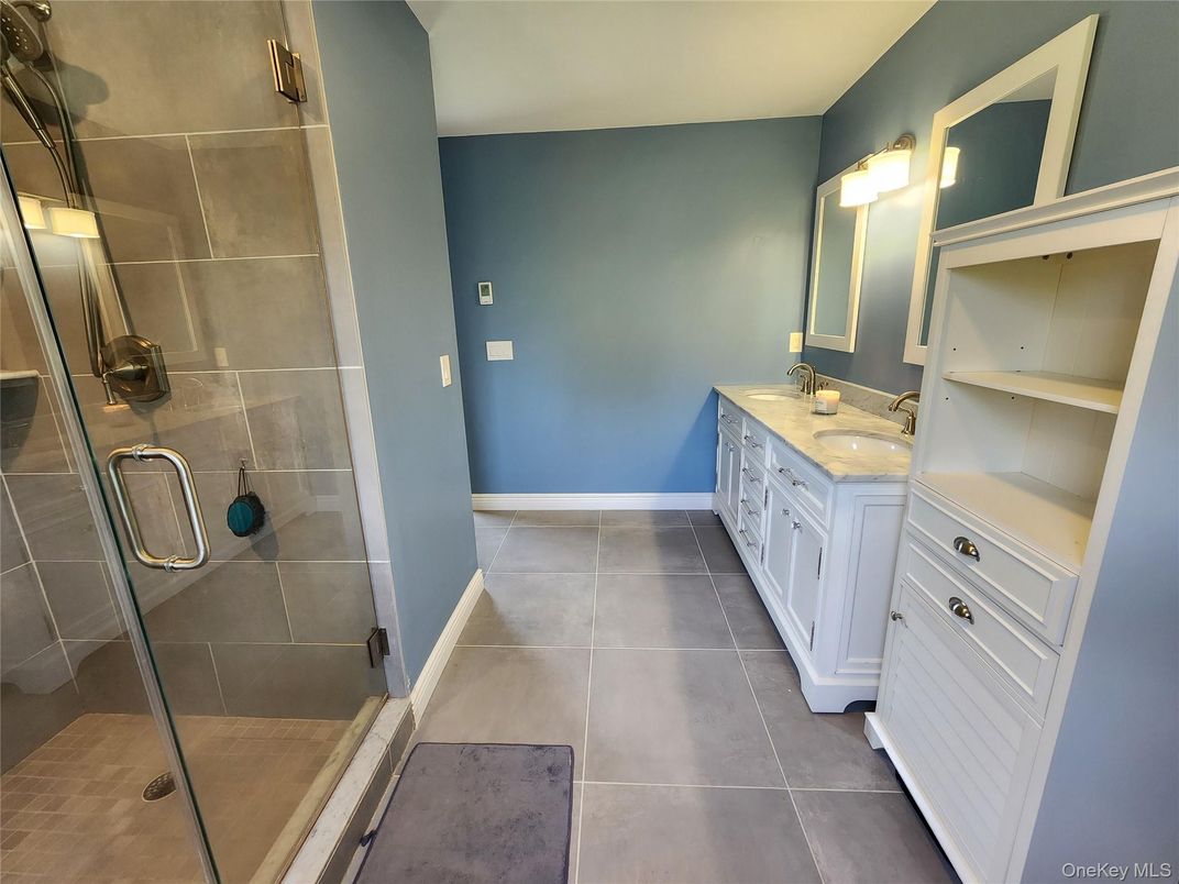 Bathroom, Dual Sink Vanities, Glass Shower, Interior