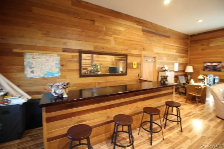 Interior, Recessed Lighting, Wood Texture Flooring, Wooden Walls