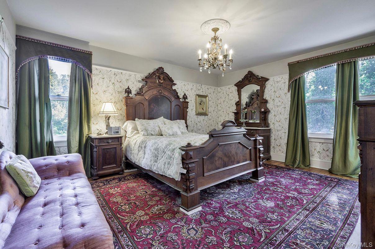 Bedroom, Chandelier, Interior