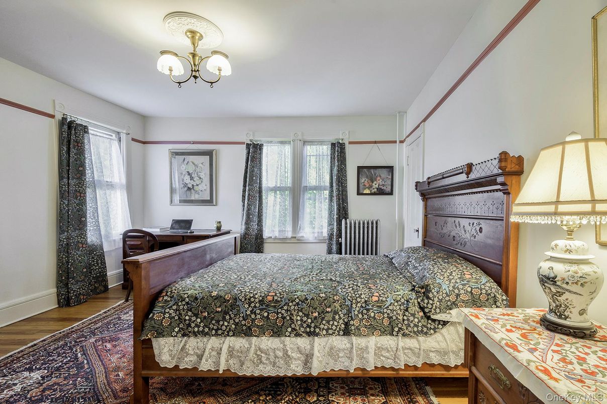 Bedroom, Chandelier, Interior, Wood Texture Flooring